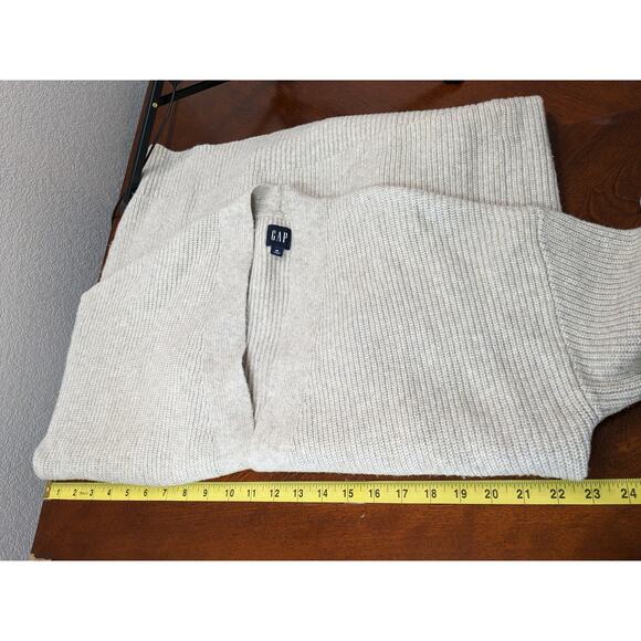 Gap Cardigan Sweater Medium Beige Open Front Ribbed Knit Layering Career Staple - Picture 5 of 9